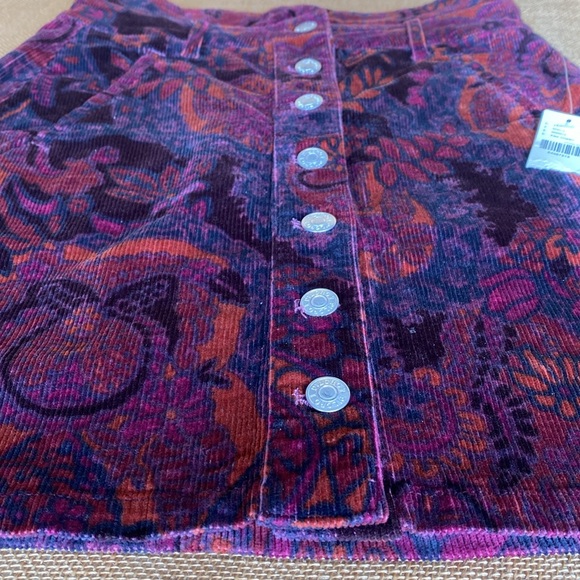 NWT Anthropologie Pilcro Floral Corduroy Button Front Mini Skirt - Picture 5 of 14